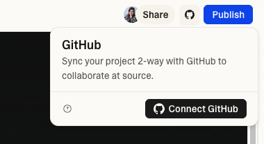GitHub button in Lovable