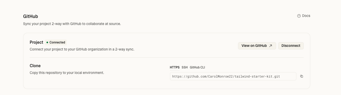 GitHub connected